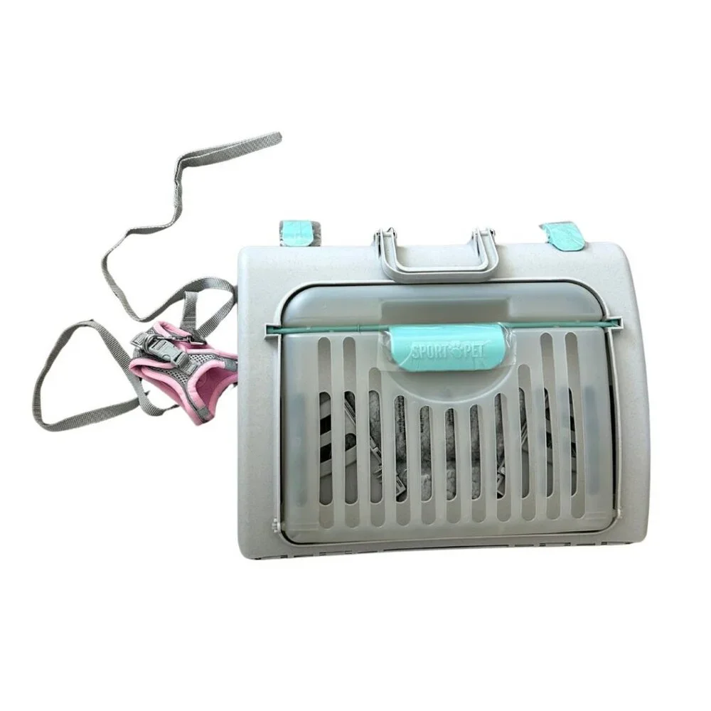 Sport Pet Hard Sided Travel Pet Carrier with XXS Cat Harness & Leash